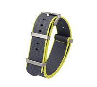 TikTako Quick Release NATO Uhrenarmbänder 20mm/22mm Nylon NATO Armband Edelstahl-Wölbung Grau gelb S, 22mm