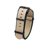 TikTako Quick Release NATO Uhrenarmbänder 20mm/22mm Nylon NATO Armband Edelstahl-Wölbung Khakigrün B, 20mm