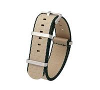 TikTako Quick Release NATO Uhrenarmbänder 20mm/22mm Nylon NATO Armband Edelstahl-Wölbung Khakigrün S, 22mm