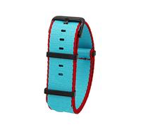 TikTako Quick Release NATO Uhrenarmbänder 20mm/22mm Nylon NATO Armband Edelstahl-Wölbung Lake Blue Red B, 20mm