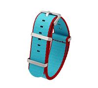 TikTako Quick Release NATO Uhrenarmbänder 20mm/22mm Nylon NATO Armband Edelstahl-Wölbung Lake Blue Red S, 20mm