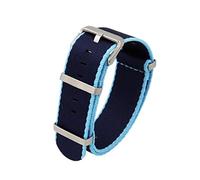 TikTako Quick Release NATO Uhrenarmbänder 20mm/22mm Nylon NATO Armband Edelstahl-Wölbung Navy Blue Himmelblau S, 22mm