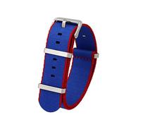 TikTako Quick Release NATO Uhrenarmbänder 20mm/22mm Nylon NATO Armband Edelstahl-Wölbung Royal Blue Red S, 22mm