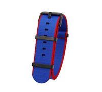 TikTako Quick Release NATO Uhrenarmbänder 20mm/22mm Nylon NATO Armband Edelstahl-Wölbung Royal Blue Red B, 20mm