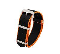 TikTako Quick Release NATO Uhrenarmbänder 20mm/22mm Nylon NATO Armband Edelstahl-Wölbung Schwarz Orange S, 22mm