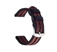 TikTako Quick Release NATO-Uhrenarmband 18mm/20mm/22mm/24mm doppelte Schicht Leinwand Strap Uhrenarmbänder Schwarz Rot Silber, 20mm