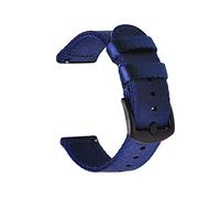 TikTako Quick Release NATO-Uhrenarmband 18mm/20mm/22mm/24mm doppelte Schicht Leinwand Strap Uhrenarmbänder Blau Schwarz, 20mm