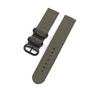 TikTako Quick Release-Uhrenarmband 20mm/24mm Nylon-Uhrenarmband Grün-Schwarz Buckle, 18mm