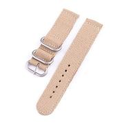 TikTako Quick Release-Uhrenarmband 20mm/24mm Nylon-Uhrenarmband Khaki-Silver Buckle, 20mm