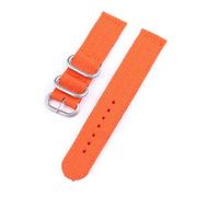 TikTako Quick Release-Uhrenarmband 20mm/24mm Nylon-Uhrenarmband Orange-Silver Buckle, 20mm