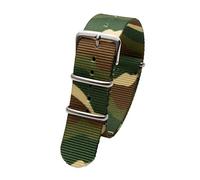 TikTako Sport-Uhrenarmband 18mm/20mm/22mm/24mm Nylon NATO Armband mit Edelstahl-Schnalle Gürtel Camouflage Grün, 24mm