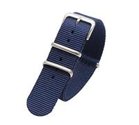 TikTako Sport-Uhrenarmband 18mm/20mm/22mm/24mm Nylon NATO Armband mit Edelstahl-Schnalle Gürtel Dunkelblau, 24mm