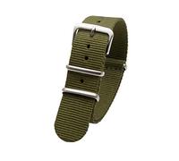 TikTako Sport-Uhrenarmband 18mm/20mm/22mm/24mm Nylon NATO Armband mit Edelstahl-Schnalle Gürtel Grün, 24mm