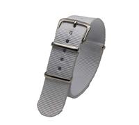 TikTako Sport-Uhrenarmband 18mm/20mm/22mm/24mm Nylon NATO Armband mit Edelstahl-Schnalle Gürtel Weiß, 20mm