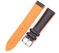 TikTako Uhrenarmbänder Leder Gummi Damen Herren 18MM 20MM 22MM Uhrenarmband-Armband mit Stahlschnalle Schwarz Gelb Orange