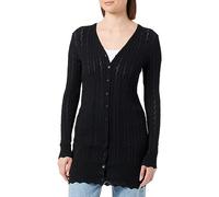 TILDEN Damen Long Cardigan aus Ajourstrick 39431292, Schwarz, XL/XXL