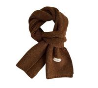 TILEZE Schal Frauen Kaschmir Schals Dame Winter Dicken Warme Weiche Pashmina Schals Wraps Weibliche Reine Farbe Gestrickte Lange Schal-Dunkelbraun-18X145Cm