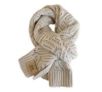 TILEZE Schal Gestrickter Wollschal Für Frauen Im Herbst Und Winter, Verdickt Und Warm, Studentenpaar Schal, Modischer Herrenschal-Beige