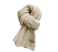 TILEZE Schal Schals Für Frauen Männer Im Herbst Und Winter Verdickte Thermische Strickschal Unisex Schal Lange Größe Warmere Schals Geschenke-Cremeweiß