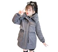 Tilozs Winterjacke Winddichte Mädchen Mantel Langer Kapuzen Kindermantel Steppjacke Outdoor Parka