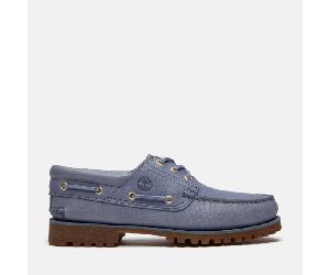 Timberland - All Gender Handgenähter Timberland Authentic 3-Eye Lug Bootsschuh in Blau, Blau, Größe: 43