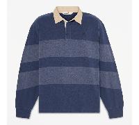 Timberland - All Gender Langärmeliges gestreiftes Rugby-Polohemd in Dunkelblau, Blau, Größe: XXL