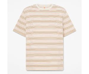 Timberland - All Gender T-Shirt mit Streifen in Weiß/Rosa, Pink, Größe: M