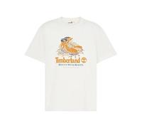 Timberland All Gender TB0A6DJ1 T-Shirt mit Stiefel-Grafik auf der Vorderseite, Weiß, Small