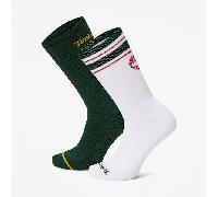 Timberland - Crew-Socke mit Retro-Logo im 2er-Pack in Dunkelgrün, Grün, Größe: M