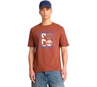 Timberland Mens "double Logo" Short Sleeve Graphic Tee brownout M