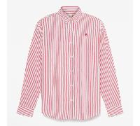 Timberland - Gestreiftes Seersucker-Langarmshirt für Herren in Rot, Herren, Rot, Größe: S