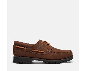 Timberland - Handgenähter Timberland Authentic 3-Ösen-Bootsschuh für Herren in Dunkelbraun, Herren, Braun, Größe: 42