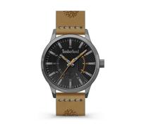 Timberland Hempstead Herren Armband Uhr Analog 40mm Edelstahl/Leder Grau-Braun, Wasserdichtigkeit: 5 bar, TDWGA2103601