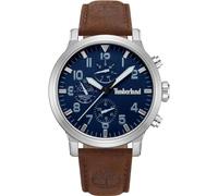 Multifunktionsuhr TIMBERLAND "DRISCOLL", silber (dunkelbraun), Armbanduhren, Herren, Multifunktionsuhr, Armbanduhr, Quarzuhr, Herrenuhr, Datum, Lederarmband (57073854-0)