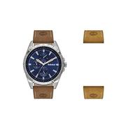 Timberland Herren Armbanduhr Boxborough Set (2-TLG. Wechselband) Leder Braun 48 mm