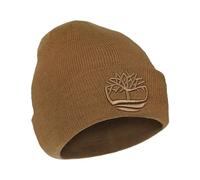 Timberland Herren Mütze mit 3D-Stickerei, weiche Strickmütze, erhöhtes Logo, warme Stretch-Passform für kaltes Wetter, Weizen, Einheitsgröße