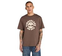 Timberland Holiday Front Graphic Ss Tee Chocolate Brown Größe: M | Bedruckte T-Shirts Outlet | Herren | Braun
