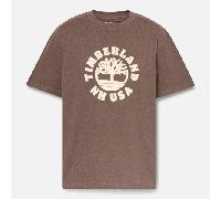 Timberland - Kurzärmeliges T-Shirt mit Weihnachtsgrafik vorne für Herren in Braun, Herren, Braun, Größe: L