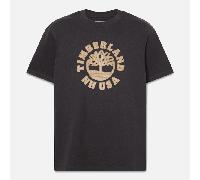 Timberland - Kurzärmeliges T-Shirt mit Weihnachtsgrafik vorne für Herren in Schwarz, Herren, Schwarz, Größe: S