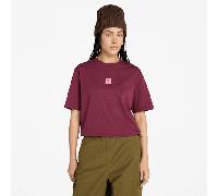 Timberland - Kurzärmeliges Timberland T-Shirt mit Stack-Logo für Damen in Burgunderrot, Damen, Burgunderrot, Größe: XL