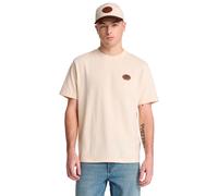Timberland Mens Leather Badge HW Short Sleeve Tee white smoke M