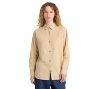 Timberland Linen Blend Long-sleeve Shirt Medium Beige Größe: S | Longsleeves Outlet | Damen | Braun