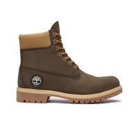 Timberland Mens 6 Inch Lace UP Waterproof Boot dark brown nubuck w olive 10.5 Wide Fit