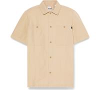 Timberland Mens Cotton Linen Short Sleeve Utility Overshirt safari L
