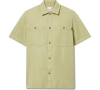 Timberland Mens Cotton Linen Short Sleeve Utility Overshirt sage 3XL