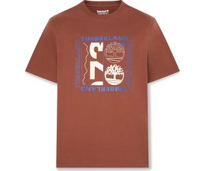 Timberland Mens "double Logo" Short Sleeve Graphic Tee brownout M