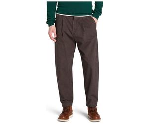Timberland Mens Herringbone Pleated Chino Pant chocolate brown yd 35W 32L