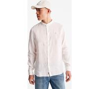 Timberland Mens Linen Korean Collar Shirt white XL