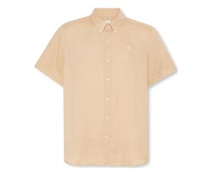 Timberland Mens Linen Short Sleeve Shirt safari M