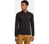 Timberland Herren Langärmliges Poloshirt mit Slim Fit und Logostickerei, Schwarz, XL